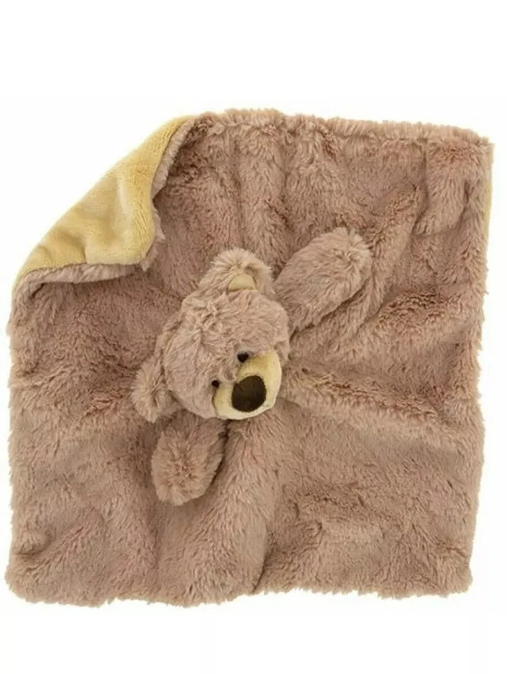 Kellytoy Lovey Brown Teddy Bear Rattle Security Blanket Plush Baby Toy 15"