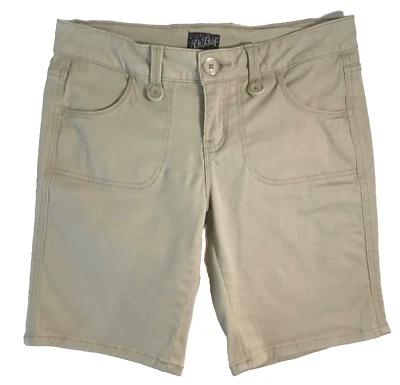 Be Bop Mujer Jrs. Pantalones Cortos Caqui Talla 5 con Entrepierna 8.5" Excelente Estado Foto 1 de 4