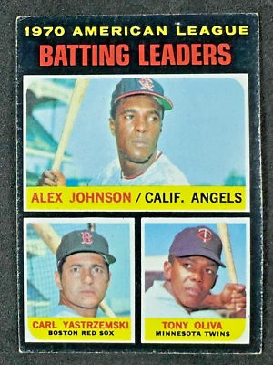 Alex Johnson/Carl Yastrzemski/Tony Oliva 1971 Topps #61 AL Batting Leaders Foto 1 de 4