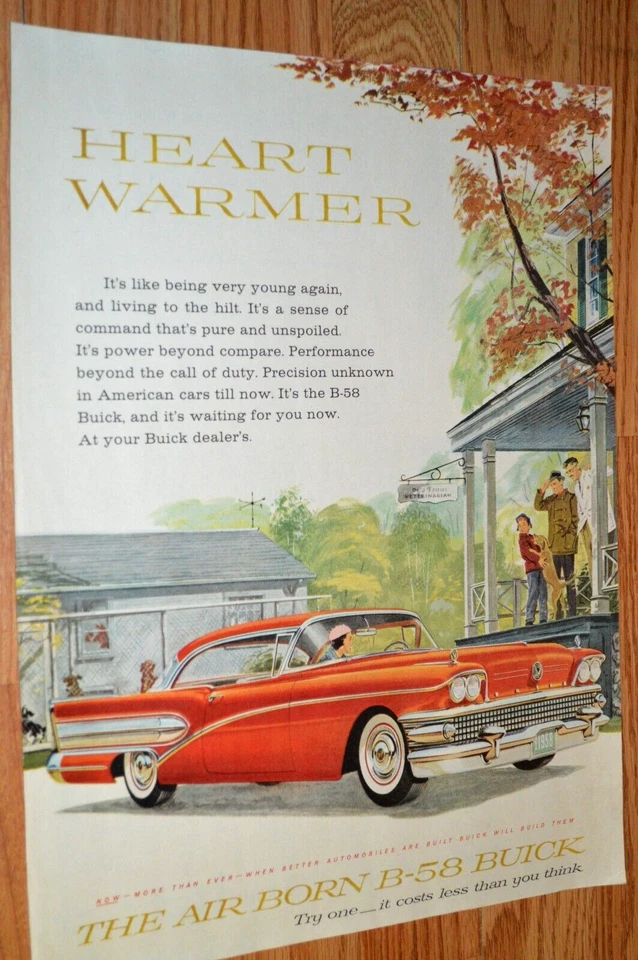 1958 BUICK AIRBORN B58 ORIGINAL GRANDE ANÚNCIO VINTAGE IMPRESSO 58 - Imagem 1 de 1