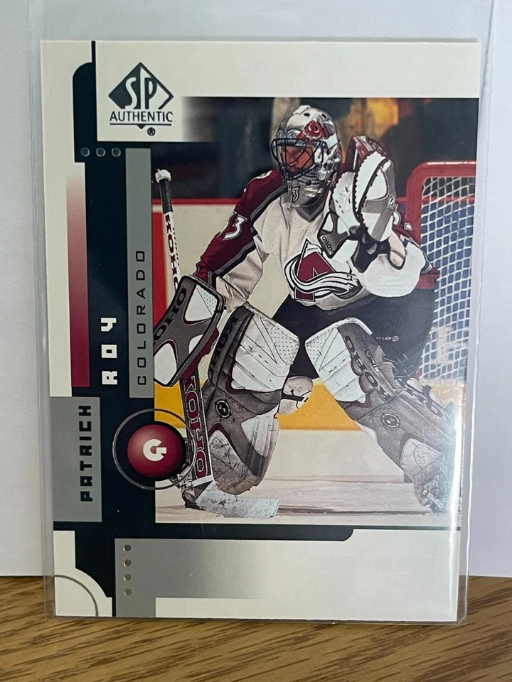 PATRICK ROY  2001-02 SP AUTHENTIC # 18 AVALANCHE GOALIE CARD - Image 1 of 2