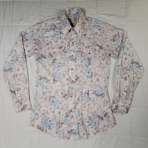 Vintage Western Trends Panhandle Slim Pearl Snap Shirt blau weiß Blumen Taschen - Bild 1 von 11