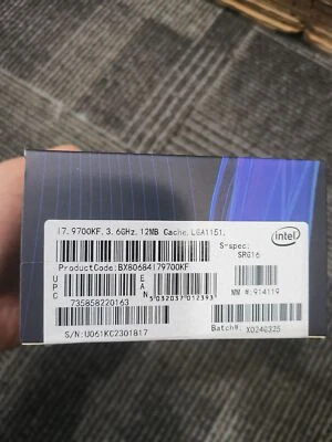 Intel Core i7-9700KF LGA1151 CPU Processor 3.6Ghz 12MB Cache 8-Core NEW IN BOX - Image 1 of 4