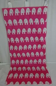 Premier Prints Elephant Fabric Curtain ~  Pink w/ White Elephant ~ 57" x 57"