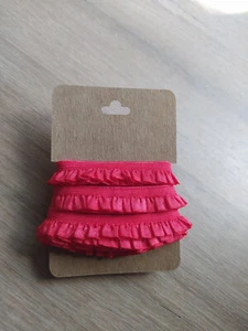 Cinta elástica con volantes 2M - 10 mm roja plisada elástica decorativa - Imagen 1 de 5