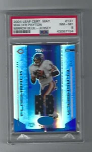 Walter Payton 2004 Leaf Cert.Mat.Mirror Blue Jersey Graded Cd,NM/MT-8,# 131 - Picture 1 of 2