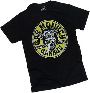 Gas Monkey Garage Equipped Distressed Print 100% Cotton Black Unisex T-Shirt - Picture 1 of 2