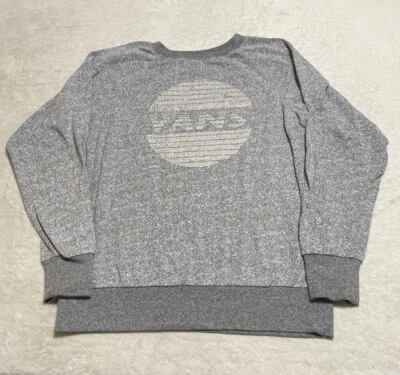 Vans Off The Wall Sweatshirt Womens XL Gray Long Sleeve Center Logo Skateboard - Image 1 of 4