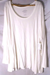 Torrid Super Soft Top Womens 4X White Long Sleeve Casual Knit Blouse NWT - Picture 1 of 11