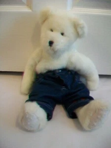 BOYDS BEARS - 15" White Bear with Jeans 1988-2004 collection - Picture 1 of 3