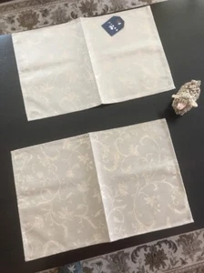 New Cotton Linen Authentic Light Brown Placemat Set - Picture 1 of 4