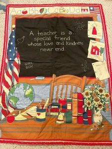 Teacher Handmade Quilted Throw Teachers Are our Special Friend Sz 40 x30 New - Picture 1 of 10