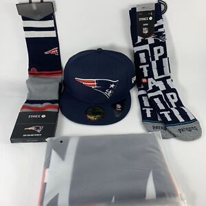 Lot New England Patriots NFL X Stance Socks 2pair-New Era Fitted Hat -3x5 Banner