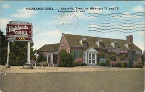 50s Highlands Grill Restaurant Knoxville Tennessee Vintage TN Linen Postcard - Picture 1 of 2