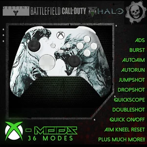 XBOX ONE SERIES RAPID FIRE CONTROLLER - CARNAGE MOD 2- SAVAGE WOLVES - WHITE KIT - Picture 1 of 7
