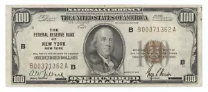 1929 $100 New York Federal Reserve Note - Picture 1 of 2