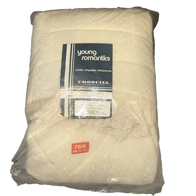 Croscill Natural Floral Lace Twin Quilt Only Vintage 21857 Young Romantics New - Image 1 of 4