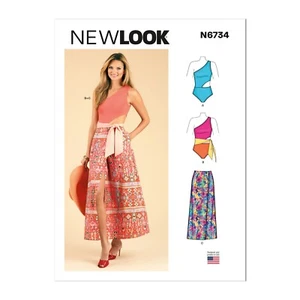 NEW LOOK modello cucito 6734 Misses donna più costume da bagno, gonna 8-20 sconto 5% - Foto 1 di 7