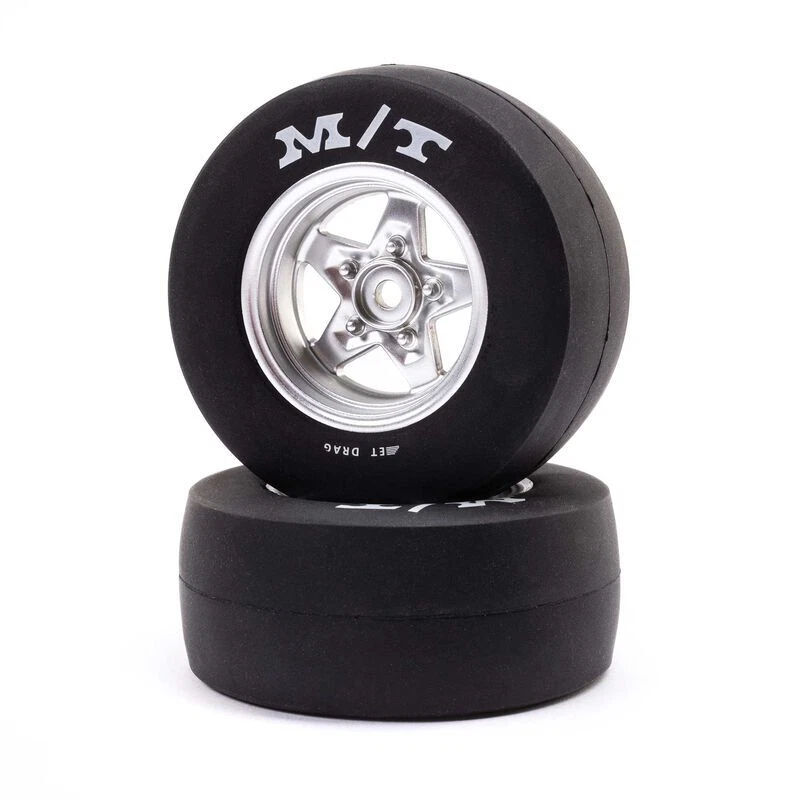 Losi LOS41041 Mickey Thompson Rear Tires w/ Silver Wheels for 1970 Mini Drag - Image 1 of 1