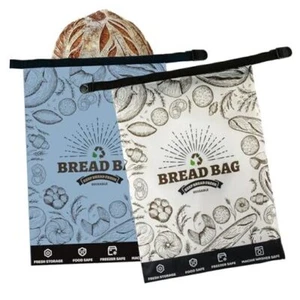 Reusable Bread Bags, 2 Pack Zipper Bread Bags for Home Made Bread with TPU - Picture 1 of 8