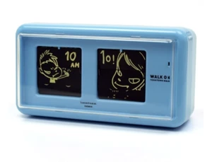 Yoshitomo Nara Walk-on Art Flip Clock Blue Quartz Table Clock w/Box - Picture 1 of 2