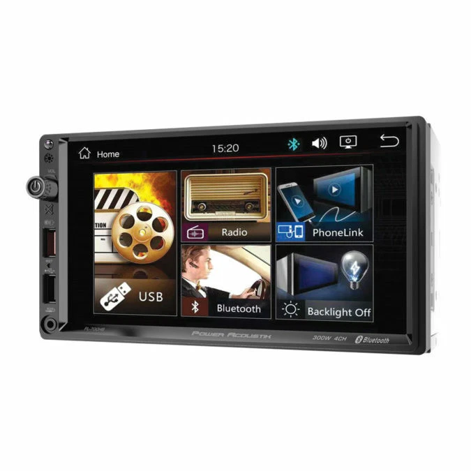 POWER ACOUSTIK PL-700HB 7" DOUBLE DIN BLUETOOTH CAR STEREO, USB, AUX, SD - Image 1 of 3