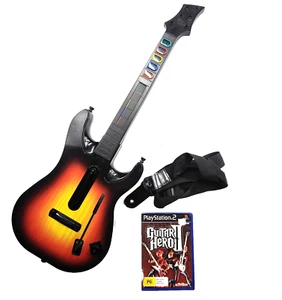 Guitar Hero Wireless Guitar Controller for PlayStation 2 PS2 WITH DONGLE & Game! - Picture 1 of 13