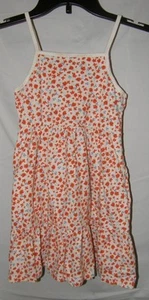 OLD NAVY Girls Sz Small 6-7 Floral Tiered Cotton Casual Sun Dress Side Pockets - Picture 1 of 4