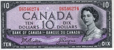 Canada 10 Dollars 1954 " DEVILS FACE " Pick # BC-32b - Image 1 of 3