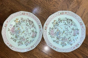 Set of 8 Adams Calyx Ware Singapore Bird Dinner Plates Ironstone 10 1/4" - Picture 1 of 4