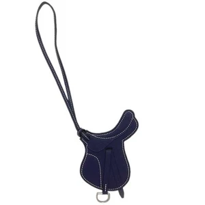 Hermes Paddock Cell Swift Leather Purple Saddle Charm with Palladium Hardware - Picture 1 of 12