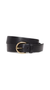 Women's Medium Perfect Leather Belt, True Black, S - Picture 1 of 5