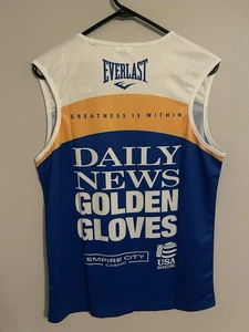 Everlast Daily News Golden Gloves Boxing Ring Jersey Shirt Tank - Men's M - New - Picture 1 of 3