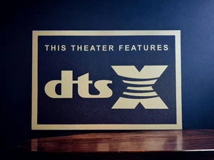 DTS X Wall Sign Brushed Gold Aluminum Plaque Home Theater Media Room Decor - Picture 1 of 5