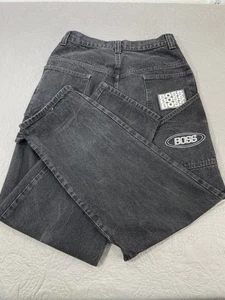 Vintage Boss Jeans Mens 34x34 Black Carpenter Baggy Wide Leg Embroidered 90s - Picture 1 of 12