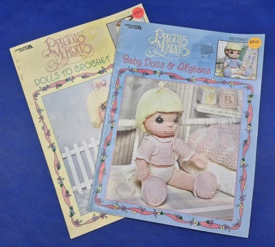 Leisure Arts PRECIOUS MOMENTS Doll & Afghan Crochet Patterns 2 Booklets - Image 1 of 4