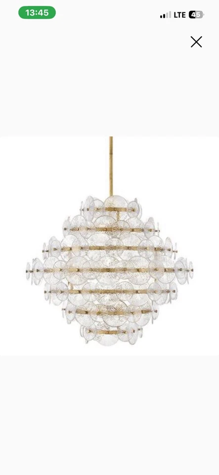 "Lámpara de araña Fredrick Ramond FR30128 Rene; 16 Lgt, 30"" de anillo ancho, latón envejecido" Foto 1 de 1