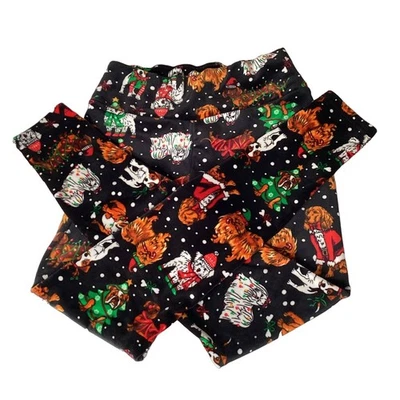 Velvety Soft Stretchy Dog Christmas Xmas Velour Leggings Bulldog Beagle Terrier - Image 1 of 4