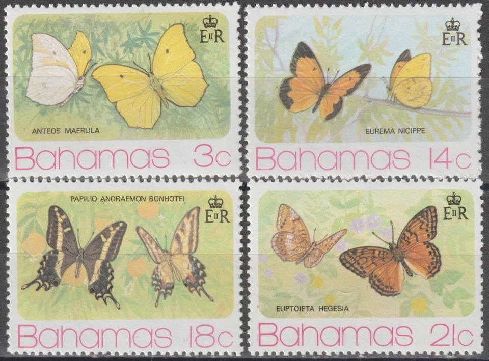 EDSROOM-21249 巴哈马 370-373 全新无标签 1975 完整蝴蝶 — 第 1/1 张图片