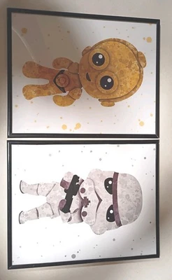 Darth Vader & C-3PO Maul Star Wars Nursery Wall Art Print Poster 10x8 Framed - Image 1 of 4