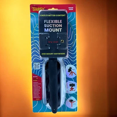 Tenikle Pro Flexible Tripod Suction Mount – Black – Phone & Camera Grip – NEW - Image 1 of 4