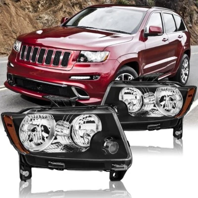 Headlights For 2011-2013 Jeep Grand Cherokee 11-17 Compass Halogen Headlamp Pair Foto 1 de 4