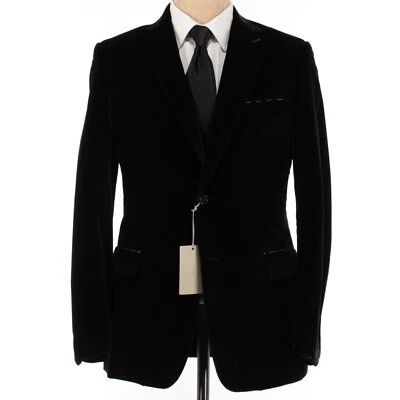 Brioni NWT Dinner Jacket Peak Lapel Size 48R US 38R in Solid Black Velvet - Image 1 of 4