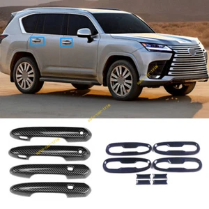For Lexus LX600 2022-2024 Carbon Fiber ABS Exterior Door Handle Bowl Cover Trim - Picture 1 of 5