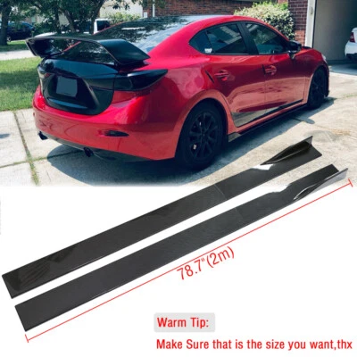 Extensión de faldón lateral de fibra de carbono 78,7" labio del panel basculante para Mazda RX-7 RX-8 GT Foto 1 de 4