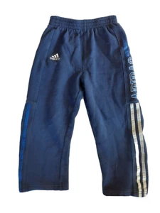 Adidas Boys Sweatpants Navy Blue Elastic Waist Pull On Size 4 - Picture 1 of 9