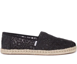 Toms Alpargata Rope Womens Slip On Casual Espadrilles In Black Size US 8 - Picture 1 of 6
