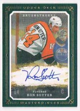 2008-09 UPPER DECK MASTERPIECES BRUSHSTROKES GREEN RON SUTTER AUTO 16/35