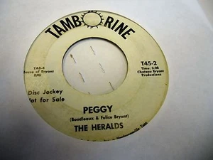 The Heralds Wonder Boy/Peggy 45 RPM Tamborine Records VG - Picture 1 of 2