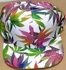 Baseballmütze mehrfarbig Marihuana Gras Cannabis Druckknopflasche Topfblatt 420 stumpf - Bild 1 von 2